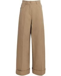 Claudie Pierlot - Cotton-Blend Wide-Leg Trousers - Lyst