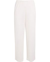 TOTEME - Cotton-Silk Wide-Leg Trousers - Lyst