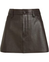FRAME - The Leather Mini Skirt - Lyst