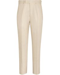 Zegna - Oasi Linen Straight Trousers - Lyst