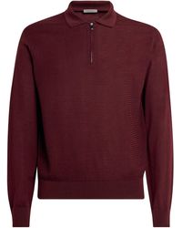 Corneliani - Virgin Wool Quarter-Zip Polo Sweater - Lyst