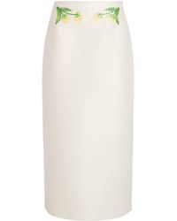 LEO LIN - Wool-Silk Quinn Midi Skirt - Lyst