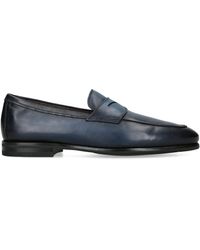 Santoni - Leather Cashmere-Lined Carlos Loafers - Lyst