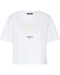 Weekend by Maxmara - Cotton Lace Applique T-Shirt - Lyst
