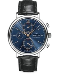 IWC Schaffhausen - Stainless Steel Portofino Chronograph Watch - Lyst