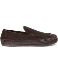 Loewe - X Paula's Ibiza Suede-Raffia Rio Loafers - Lyst