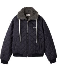 Miu Miu - Down Technical Ponge Quilted Jacket - Lyst