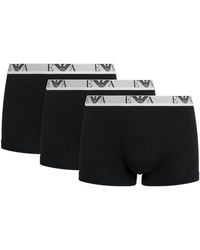 Emporio Armani - Stretch-Cotton Logo Trunks - Lyst