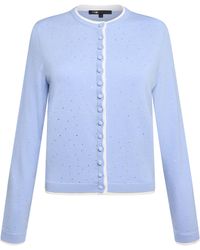 Maje - Wool-Blend Rhinestone-Embellished Cardigan - Lyst
