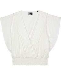The Kooples - Smocked Broderie Anglaise Top - Lyst