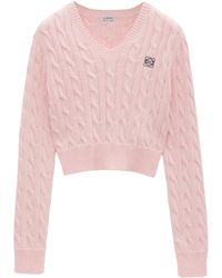 Loewe - Cotton Cable-Knit Sweater - Lyst