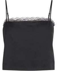 Leset - Satin Lace-Trim Barb Cami Top - Lyst