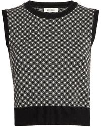 Sandro - Jacquard Check Sweater Vest - Lyst