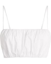 STAUD - Stretch-Cotton Fiore Crop Top - Lyst