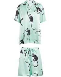 Olivia Von Halle - Silk Monkey Print Emeli Pyjama Set - Lyst