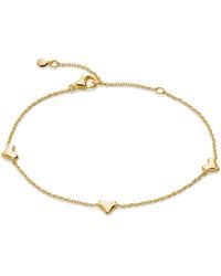 Monica Vinader - Vermeil Heart Station Chain Bracelet - Lyst