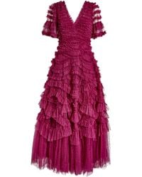 Needle & Thread - Tulle Ruffled Phoenix Gown - Lyst