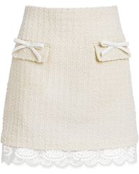 Self-Portrait - Bouclé Lace Mini Skirt - Lyst