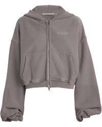 Alexander Wang - Stretch-Cotton Oversized Cropped Hoodie - Lyst