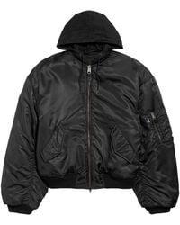 Balenciaga - Oversized Hooded Bomber Jacket - Lyst