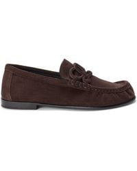 Loewe - Suede Double L Loafers - Lyst