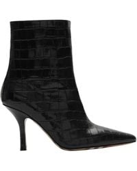 Burberry - Croc-Embossed Leather Dame Ankle Boots 90 - Lyst