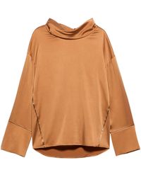 MAX&Co. - Stretch-Silk Cowl-Neck Blouse - Lyst