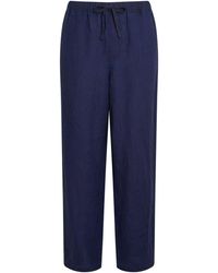 FRAME - Linen Drawstring Trousers - Lyst