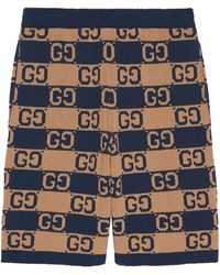 Gucci - Monogram-embellished Cotton-blend Relaxed-fit Shorts - Lyst