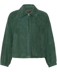 Weekend by Maxmara - Suede Drawstring Bomber Jacket - Lyst