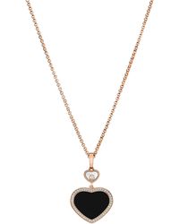 Chopard - And Diamond Happy Hearts Pendant - Lyst