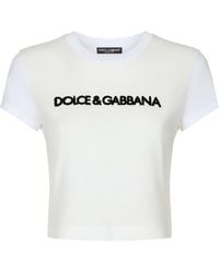 Dolce & Gabbana - Logo Cropped T-Shirt - Lyst