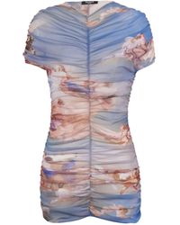 Balmain - Sky Print Mini Dress - Lyst