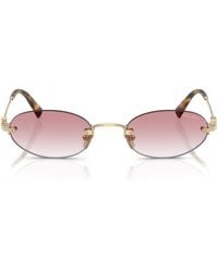 Miu Miu - Metal Oval Mua54S Sunglasses - Lyst