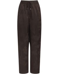 Ganni - Satin Jacquard Drawstring Trousers - Lyst