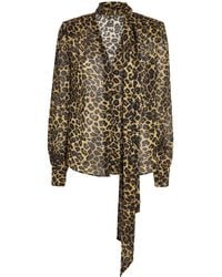 Toccin - Chiffon Tie-Neck Blouse - Lyst