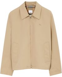 Burberry - Cotton Gabardine Harrington Jacket - Lyst