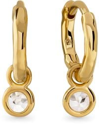 Monica Vinader - Mini Vermeil And Topaz Gemstone Huggie Earrings - Lyst
