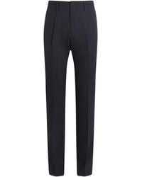 Lardini - Wool-Blend Pleated Straight Trousers - Lyst