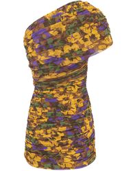 Saint Laurent - Tulle One-shoulder Mini Dress - Lyst
