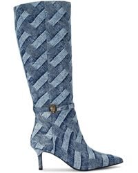 Kurt Geiger - Denim Kensington Flexi Knee-High Boots - Lyst