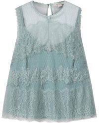 AllSaints - Tulle Lace-Trimmed Clara Blouse - Lyst