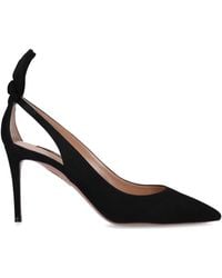 Aquazzura - Suede Bow Tie Pumps 85 - Lyst