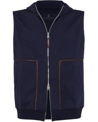 Brunello Cucinelli - Techno Cotton Hooded Gilet - Lyst