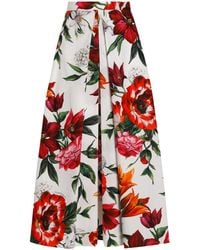Dolce & Gabbana - Floral Midi Skirt - Lyst