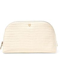 Aspinal of London - Croc-Embossed Leather Classic Wash Bag - Lyst