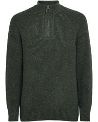 Barbour - Wool-Blend Essentials Fleck Quarter-Zip Sweater - Lyst