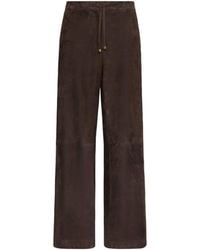 Max Mara - Suede Drawstring Trousers - Lyst