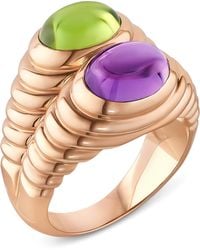 BVLGARI - Amethyst And Péridot Doppio Baccellato Ring - Lyst