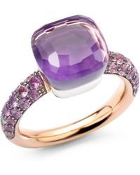 Pomellato - Mixed Gold, Amethyst And Jade Nudo Ring - Lyst